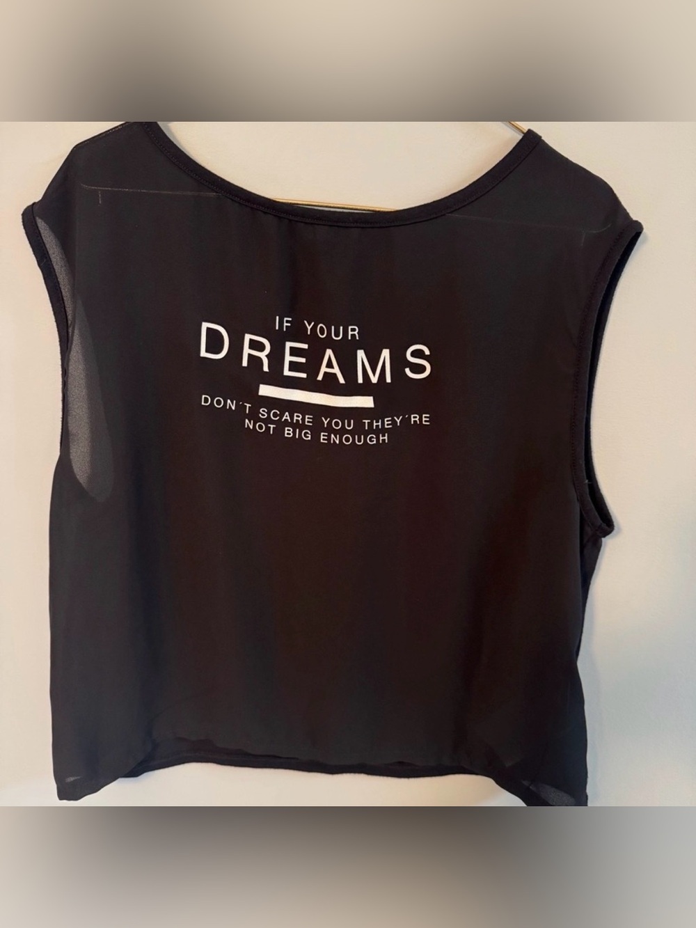 AMISU Women's Sleeveless Top Shirt Black/White Motivational Size XL
